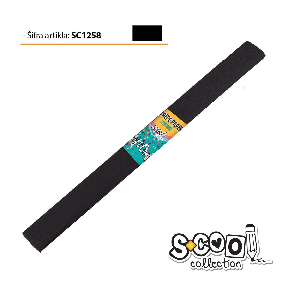 KREP PAPIR S-COOL CRNI 200x50cm
